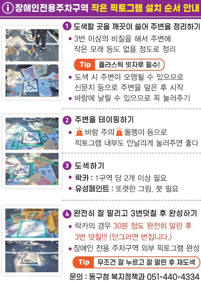 부산 동구, 장애인전용주차구역 픽토그...