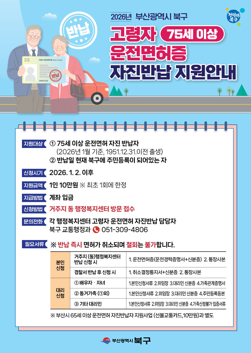 부산 북구, 75세 이상 운전면허 자...