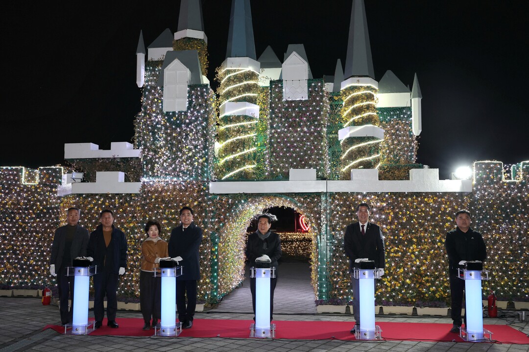 양산시, 양산 황산공원 불빛정원 점등...