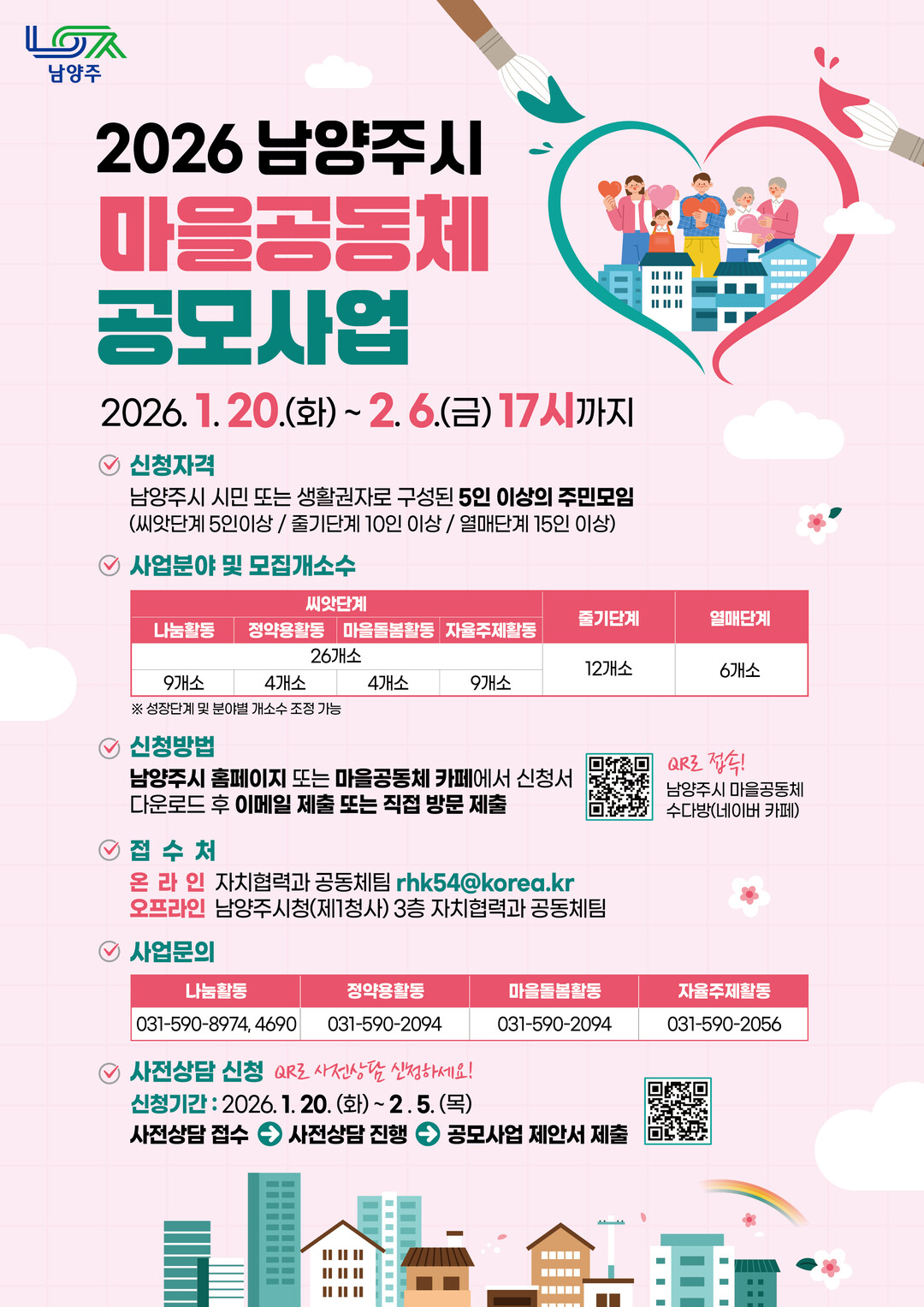 남양주시, 2026년 마을공동체 공모...